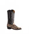 Lucchese Women's Stella Python Boots In Black/white In Multi