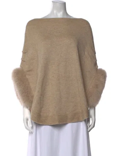 Pre-owned Lucchese Wool Bateau Neckline Sweater In Neutrals