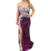 Lucci Lu Sequin Velvet Strapless Prom Dress In Purple In Purple
