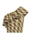 Luce Woman Top Light Green Size L Viscose, Polyester, Metallic Polyester, Polyamide, Elastane In Green