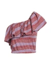 Luce Woman Top Purple Size S Viscose, Polyester, Metallic Polyester, Polyamide, Elastane In Purple