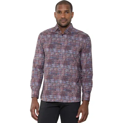 Luchiano Visconti Abstract Digital Design Shirt In Purple