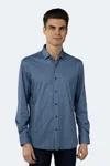 Luchiano Visconti Aqua And Navy Paisley Shirt In Blue