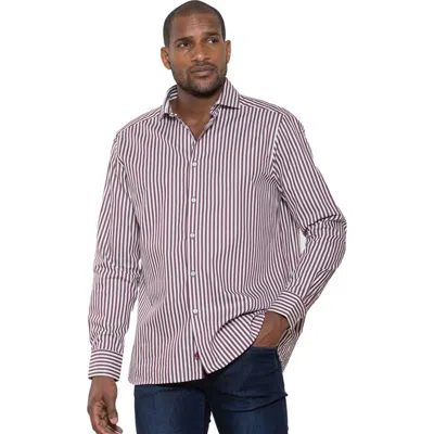 Luchiano Visconti Awning Stripe Long Sleeve  Shirt In Multi