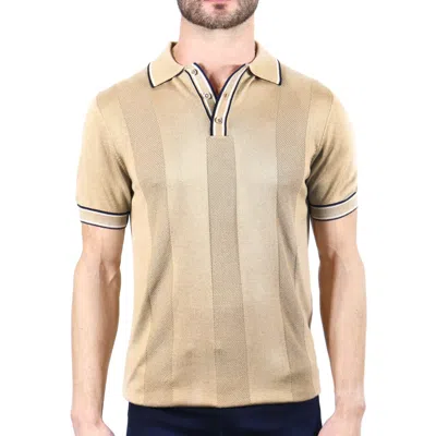 Luchiano Visconti Beige With Navy & White Knit In Brown