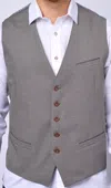 Luchiano Visconti Black And White Pin Dot Vest In Grey