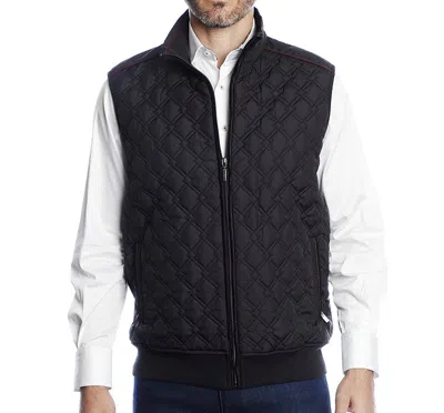 Luchiano Visconti Black Diamond Quilted Vest (big & Tall) In Blue