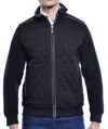 Luchiano Visconti Black Jacket With Quilted Front (tall) In Blue
