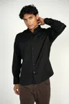 Luchiano Visconti Black Jacquard Shape Shirt Signature Collection In Black