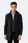 Luchiano Visconti Black Outerwear Long Coat In Green
