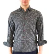 Luchiano Visconti Charcoal Grey With Burgundy Paisley In Grey
