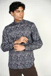 Luchiano Visconti Colorful Black Swirl Shirt Signature Collection In Purple