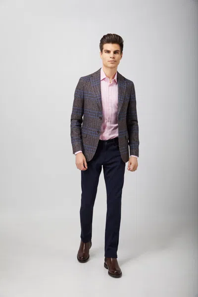 Luchiano Visconti Contrast Wool Sportcoat In Pink
