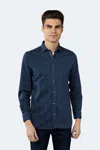 Luchiano Visconti Denim Blue Stripe Shirt In Blue