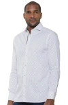 Luchiano Visconti Diamond Geometric Dobby Shirt In White