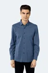 Luchiano Visconti Dodger Blue And Black Jacquard Knit Shirt In Multi