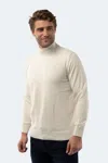 Luchiano Visconti Ecru Mockneck Sweater In Beige