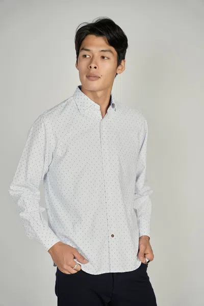 Luchiano Visconti Everyday White Blue Paisley Shirt