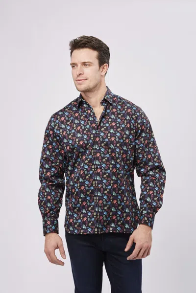 Luchiano Visconti Foot Prints And Splash Marks Shirt In Black