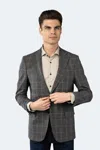 Luchiano Visconti Grey And Black Houndstooth Plaid Sportcoat In Grey