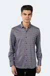 Luchiano Visconti Grey And White Slashes With Red Paisley Shirt In Grey