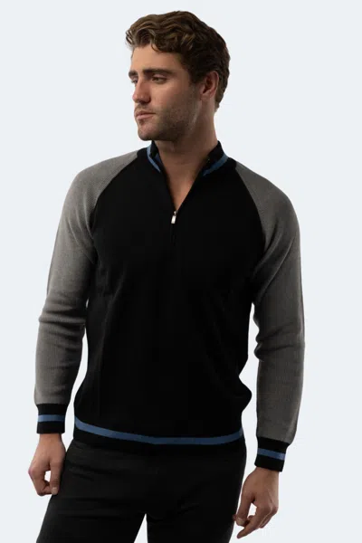 Luchiano Visconti Grey-black Quarter Zip