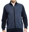 Luchiano Visconti Indigo Knit Zip Up In Blue