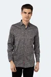 Luchiano Visconti Interval Daggers Of Black, White, Blue And Red Marks Shirt In Brown