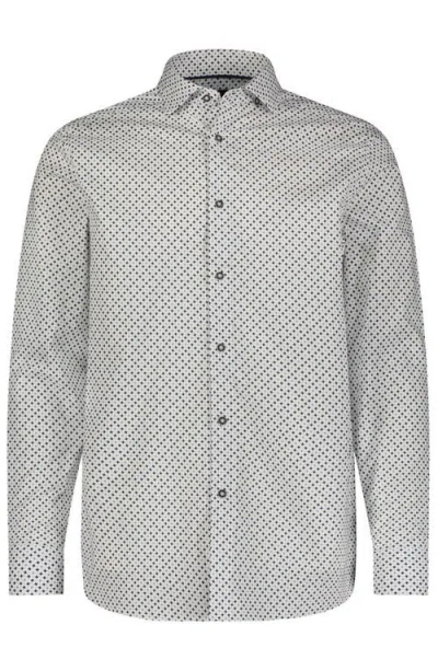 Luchiano Visconti Jarin All Over Star Print Long Sleeve Shirt In White