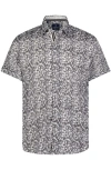 Luchiano Visconti Leaf Print Short Sleeve Shirt In Multi