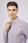 Luchiano Visconti Leo Circles And Triangles Shirt In Purple