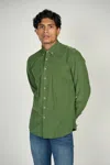 Luchiano Visconti Leo Green Corduroy King Cotton Shirt In Green