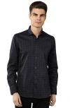 Luchiano Visconti Leo Black Jacquard With Grey Daggers And Dots Shirt In Black
