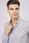 Luchiano Visconti Leo Multicolor Shape Shirt In Blue