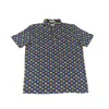 Luchiano Visconti Leo Navy With Multicolor Rings Polo In Blue