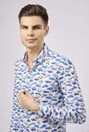 Luchiano Visconti Leo Old Fashioned Cars Shirt In White