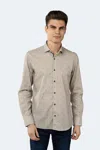 Luchiano Visconti Leo Sand Diamond Jacquard Shirt In Grey