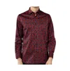 Luchiano Visconti Black And Purple With Bright Red Paisley Shirt