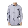 Luchiano Visconti Blue And White Stripe Paisley Shirt