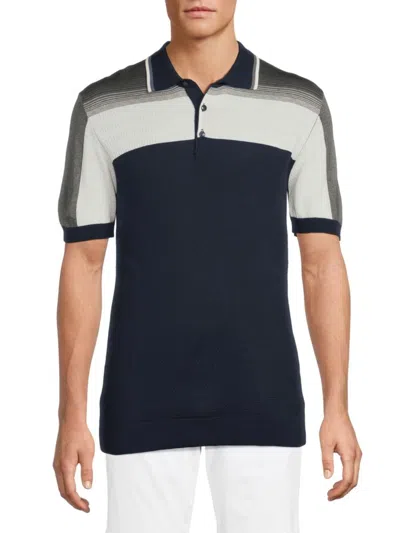 Luchiano Visconti Men's Colorblocked Polo Shirt In Multi