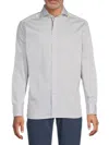 Luchiano Visconti Men's Geometric Print Shirt In White