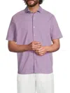 Luchiano Visconti Men's Melange Knit Short-sleeve Shirt In Purple