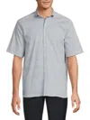 Luchiano Visconti Men's Micro Geometric Print Shirt