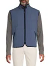 Luchiano Visconti Men's Mockneck Quilted Vest In Indigo