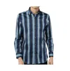 Luchiano Visconti Navy Light Blue Gradient With Gold Circle Chain Shirt