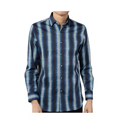 Luchiano Visconti Men's Multi Blue With Printed Gold Circle Chain