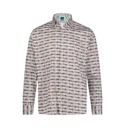 Luchiano Visconti Men's Multicolor Guitar Print Shirt