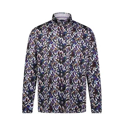Luchiano Visconti Men's Multicolor Paisley Print Shirt