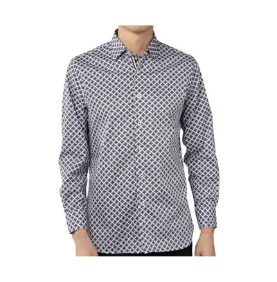Luchiano Visconti Men's Navy And White Floral Shirt In Multi
