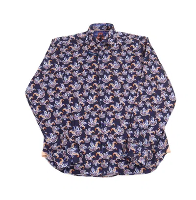 Luchiano Visconti Men's Navy Paisley Shirt